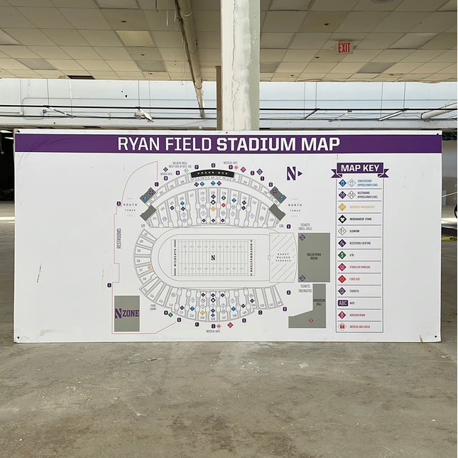 Northwestern University Map (Metal - 8' x 4') Sign