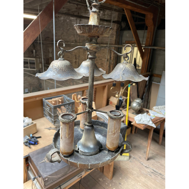 Brass chandelier